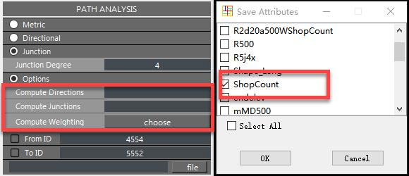 Path analysis options